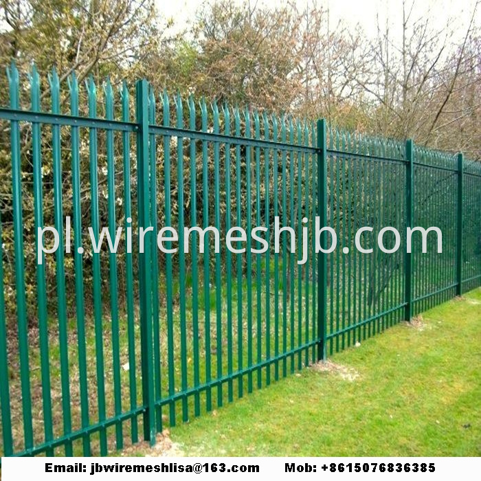 Galvanized And Powder Coated Steel Palisade Fence